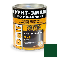 Грунт- эмаль по ржавчине "DALI"  3 в 1 зеленый мох (RAL 6005)  2 л (1/3) "Рогнеда"