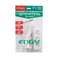 Купить Удлинитель "ENGY эконом"  1,7 м, 3 розетки (шввп 2 х 0,75), белый (1/60)
