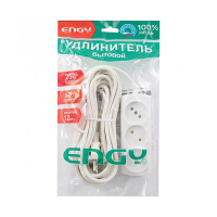 Купить Удлинитель "ENGY премиум" 10 м, 3 розетки (пвс 2 х 0,75) белый (1/25)