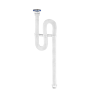 Купить Сифон гофр. "VIR" с нерж. чашкой 70 мм удлин. с усиленным хомутом жесткости (1/12) "Вирпласт"