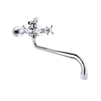 Купить Смеситель для ванн PL2218-8 двухвентильный, хром/белый (1/10) "PLSTART"