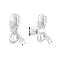 Купить Шнур шввп 2 х 0,5 мм² 2 м, выключ., плоск. вилка, белый (1/10/80) народный SQ1305-0041