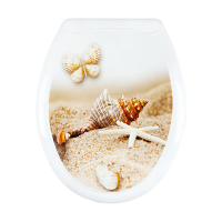Купить Сиденье для унитаза с рисунком (ракушка-бабочка) (1/10) "Мультипласт"