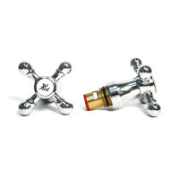 Купить Ремкомплект для смесителей отеч. (2 кран-буксы 18*1 + 2 пласт. маховика крест.) (1/10/40) "Профсан"