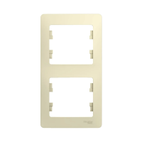 Купить Рамка "GLOSSA" 2-х местн. вертикальная, бежевый (1/30/180) "SCHNEIDER"