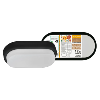 Купить Светильник светодиод. дпп 2802 овал 12 вт 990 лм 4000 к IP65, черный (1/20) народный SQ0366-0134