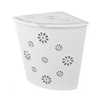 Купить Корзина для белья угловая 35 л "Плетенка" (белая) (1/6) "Альтернатива" м2251