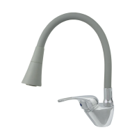 Купить Смеситель для кухни "Престиж" цс-см 27/22г D40 м42 BELL гибкий силикон. излив (серый) (1/10)