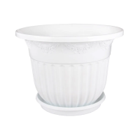 Купить Горшок-кашпо для цветов "Лозанна" 40 л  D 500 мм с поддоном (белый) (1/5) "Альтернатива" м1616