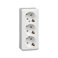 Купить Розетка открыт. уст. "Этюд" 3-х местн. с заземл, с шторками 16а, бEлый (1/9/72) "SCHNEIDER"