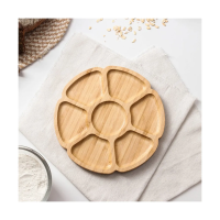 Купить Менажница 7 секций "Соты" D 19 см бамбук (1/50) "Доляна" 7427090