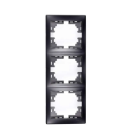 Купить Рамка "MIRA" 3-х местн. вертикальная, черный бархат (1/10/120) "LEZARD" 701-4200-153