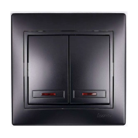 Купить Выключатель "MIRA" 2-х кл. с индикатором, черный бархат (1/10/120) "LEZARD" 701-4242-112