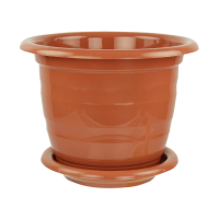 Купить Горшок для цветов "Виола"  1 л  D 155 мм с поддоном (коричнев.) (1/20) "Альтернатива" м1331