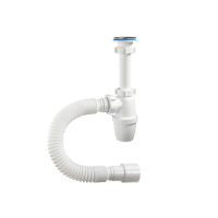 Купить Сифон 1 1/4" х 40 мм с гофротрубой, удлиненный (1/40) "ORIO" а-32059