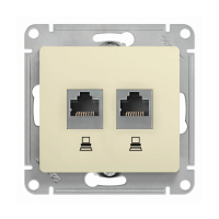 Купить Розетка компьютерная "GLOSSA" 2-х местн. RJ45+RJ45 (механизм) бежевый (1/10/160) "SCHNEIDER"