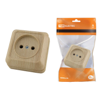 Купить Розетка открыт. уст. 10а 250в IP20 "Ладога" сосна (1/10/200) TDM SQ1801-0049