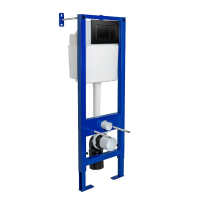 Купить Инсталляция рамная для подвесного унитаза "Атом 410" с кнопкой (черный) (1) "BERGES"