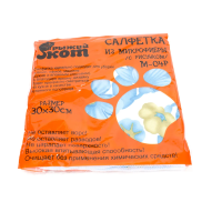 Купить Салфетка 30*30 см с рисунком (микрофибра) голубая (1/40/200) "Рыжий кот" M-04P