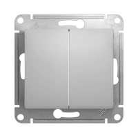 Купить Выключатель "GLOSSA" 2-х кл. (механизм) 10а, алюминий (1/20/160) "SCHNEIDER"