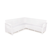 Купить Диван пласт. "Ротанг плюс" угловой (белый) (1) "Альтернатива" м8347
