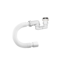 Купить Сифон для душевого поддона 1 1/2" х 40 мм "Клик-клак" плоский, с гофротрубой (1/50) "ORIO" ар-82589