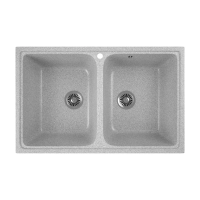 Купить Мойка для кухни врезная искусств. камень GRS-15-310 двойная 785*495 мм серая (1) "GREENSTONE"