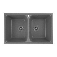 Купить Мойка для кухни врезная искусств. камень GRS-15-309 двойная 785*495 мм темно-серая (1) "GREENSTONE"