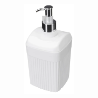 Купить Дозатор для жидкого мыла "VELVET" 90*90*187 мм, 0,65 л (белый) (1/9) "Бытпласт"