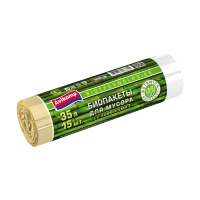 Купить Пакеты для мусора с завязками "BOTANICA" 35 л, рулон 15 шт. (белые) 13 мкм (1/25) "AVIKOMP"