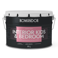 Краска "INTERIOR KIDS&BEDROOM" для спален и детских комнат база C 9 л (1) "KOMANDOR"
