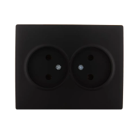 Купить Розетка "KARINA" 2-х местн., черный бархат (1/10/120) "LEZARD" 707-4200-128B