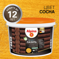 Лазурь деревозащитная "Аква" сосна 10 л (1) "ALPINA"