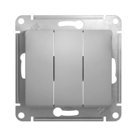 Купить Выключатель "GLOSSA" 3-х кл. (механизм) 10а, алюминий (1/20/160) "SCHNEIDER"