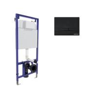 Купить Инсталляция рамная для подвесного унитаза "NOVUM" с кнопкой F5 (черный) (1) "BERGES"