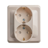 Купить Розетка "Этюд" 2-х местн. с заземл, с шторками 16а, кремовый (1/15/90) "SCHNEIDER"