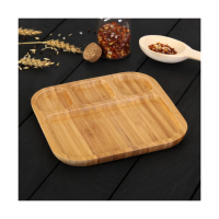 Купить Менажница 4 секции 20*20*1,5 см бамбук (1/36) "Доляна" 2830688