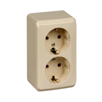 Купить Розетка открыт. уст. "Этюд" 2-х местн. с заземл. 16а, кремовый (1/16/96) "SCHNEIDER"