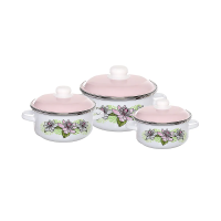 Купить Набор кастрюль эмалиров. №08 "Азалия" белосн. (1,5 + 3 + 5 л) "Стальэмаль"  6KB081M