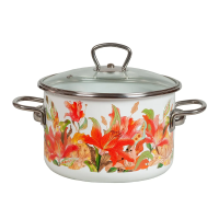 Купить Кастрюля эмалиров. "LILIANNA" белосн. 4 л (1/4) "VITROSS"  1SD205S