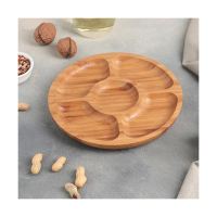 Купить Менажница 5 секций D 19,5 см бамбук (1/50) "Доляна" 4469396