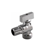 Купить Кран шаровой для быт. прибор. угл. 1/2"х3/4" наруж/наруж, обрат.клапан, бабочка, отраж.(1/100) "Стм"