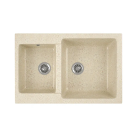 Купить Мойка для кухни врезная искусств. камень GRS-76K-328 двойная 780*510 мм бежевая (1) "GREENSTONE"