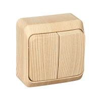 Купить Выключатель открыт. уст. "Этюд" 2-х кл. 10а, сосна (1/25/200) "SCHNEIDER"