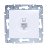 Купить Розетка компьютерная "KARINA" 1 местн. (механизм) белый (1/10/120) "LEZARD" 707-0288-139