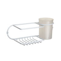 Купить Стакан для ванной комнаты настенный с полкой "COLORS" (белый) (1/48) "SWENSA" SWR-19005-14