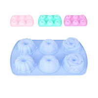 Купить Форма для выпечки силикон. "Цветочный микс" 6 ячеек D=7 см, 27*17*3,5 см (1/144) 9902612