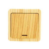 Купить Выключатель открыт. уст. "VIOLA" 1 кл. с индикатором, беленый дуб (1/12/144) "LEZARD" 751-5200-111