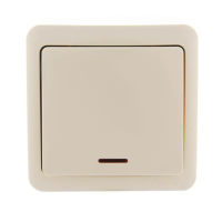 Купить Выключатель открыт. уст. "VIOLA" 1 кл. с индикатором, кремовый (1/12/144) "LEZARD" 751-0300-111