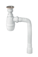 Купить Сифон "Минор" с выпуском 1 1/4" х 40 мм  и гофротрубой (1/35) "WIRQUIN"